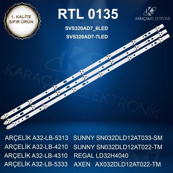 ARÇELİK A32-LB-5313 LED BAR, ARÇELİK A32-LB-4210 LED BAR, SUNNY SN032DLD12AT033-SM LED BAR, ARÇELİK A32-LB-4310 LED BAR 