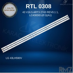 LG, 43LH590V, LG-Led Bar, PANEL LEDLERİ, LG 6916L-2743A, 6916L-2743B, 43 V16.5 ART3 2743 REV0.1 1, LC430DEU(FJ)(A1)