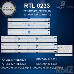 ARÇELİK A43L 5531 4B2 LED BAR, BEKO B43L 5531 4B2 LED BAR , ARÇELİK A43L 6532 4B2 LED BAR ,BEKO A43L 6532 4B2 LED BAR , GRUNDİG 43 CLE 5545 BG LED BAR 